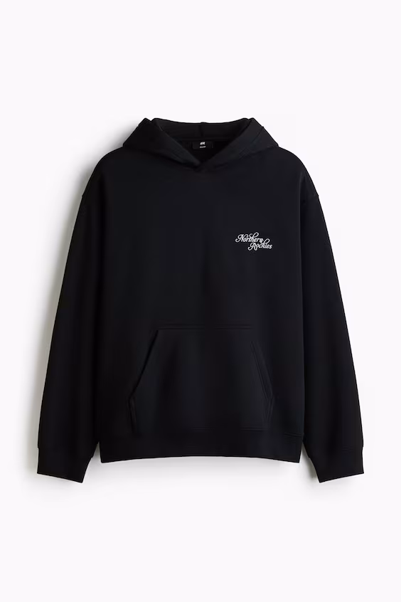 Свитшот с капюшоном и принтом комфортного кроя