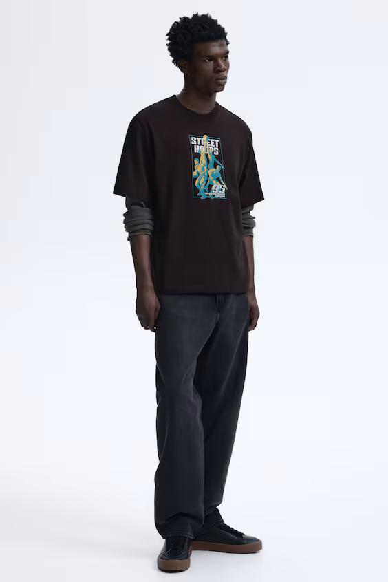 Футболка с принтом в свободном крое