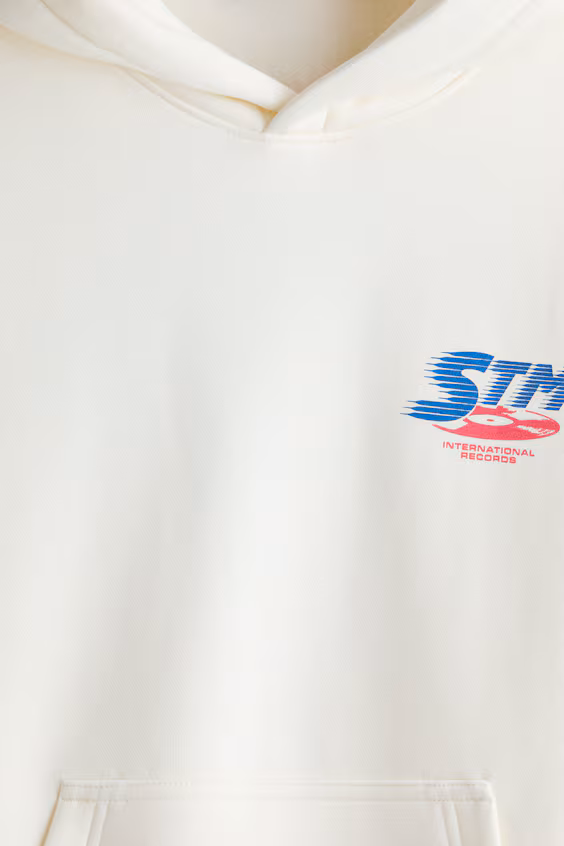 Худи с капюшоном и принтом relaxed fit