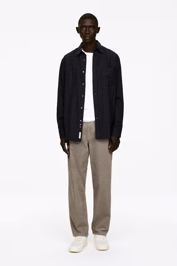 Брюки свободного кроя из вельвета