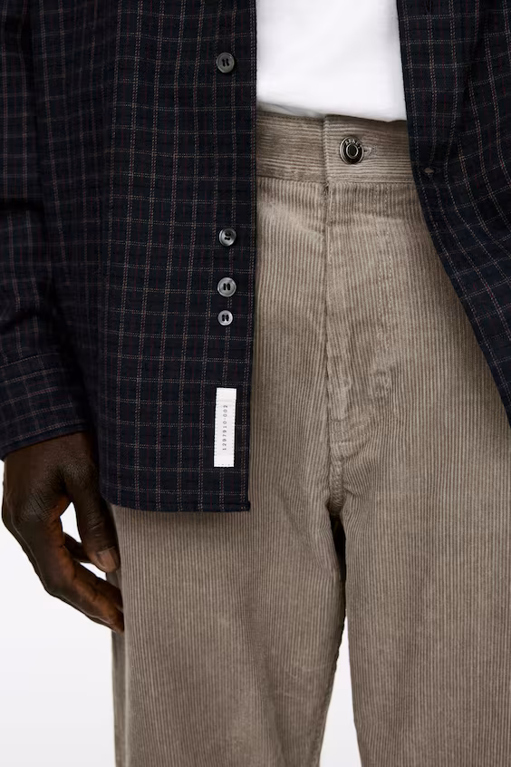 Брюки свободного кроя из вельвета