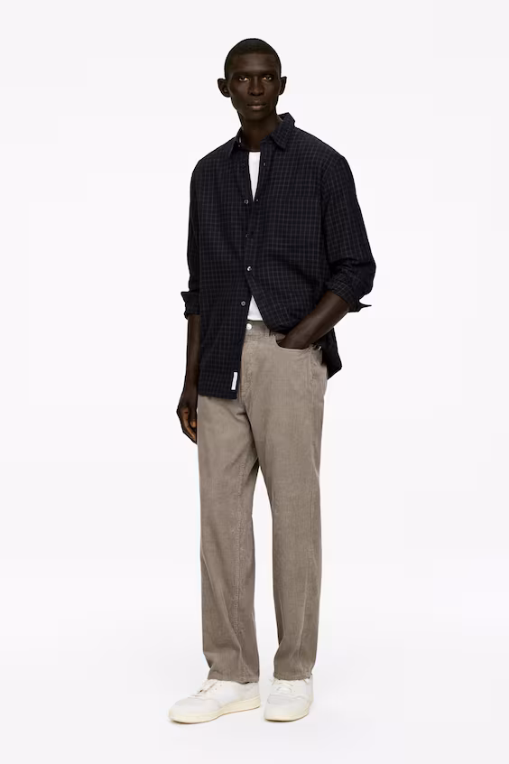 Брюки свободного кроя из вельвета