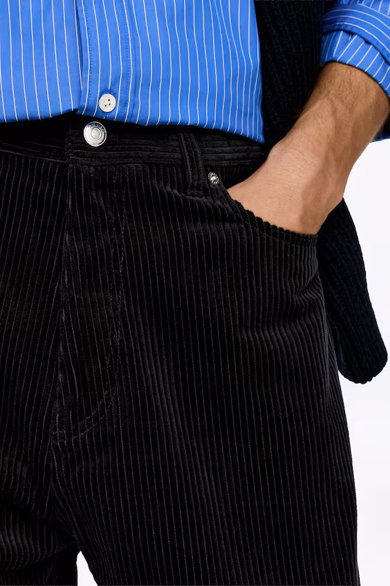 Брюки свободного покроя из вельвета