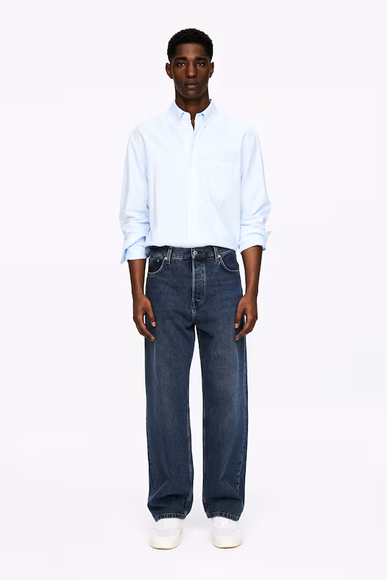 Джинсы широкого покроя mist