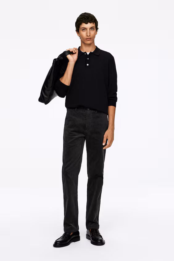 Брюки-чино из вельвета прямого кроя