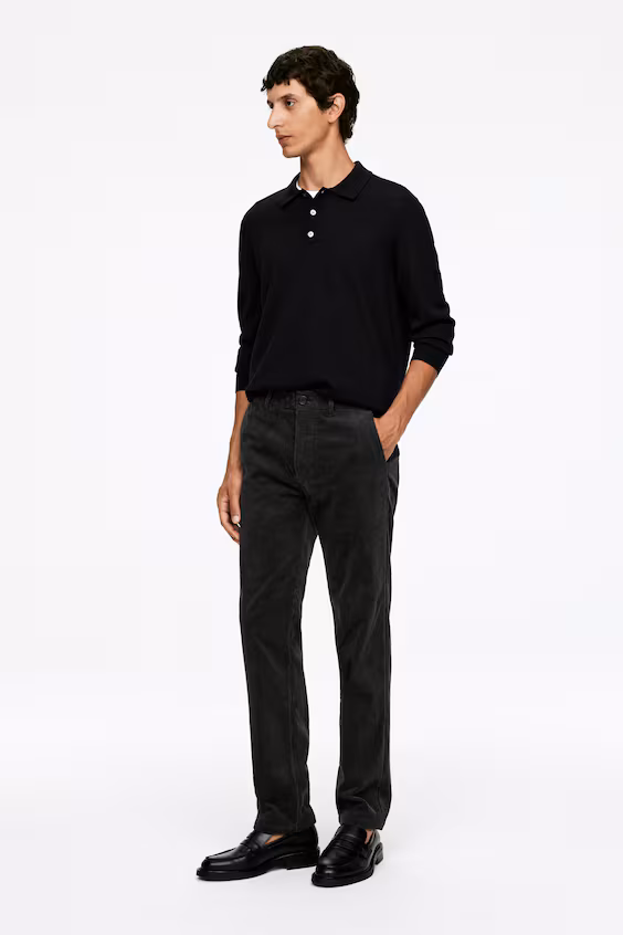 Брюки-чино из вельвета прямого кроя