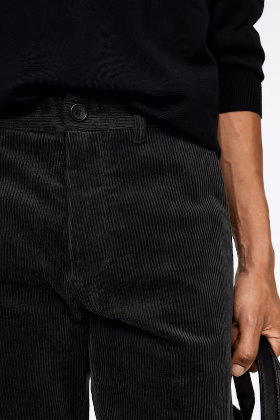 Брюки-чино из вельвета прямого кроя