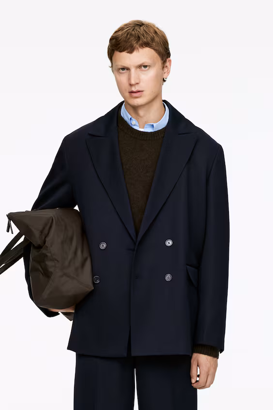 Пиджак из шерсти с перекрестным замком