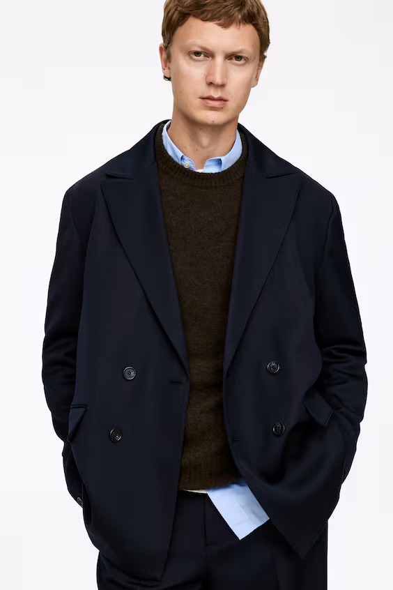 Пиджак из шерсти с перекрестным замком