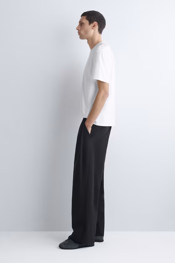 Футболка из интерлока с круглым вырезом h&m