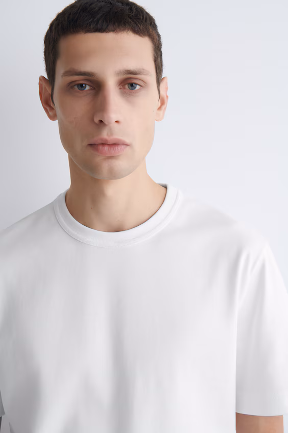 Футболка из интерлока с круглым вырезом h&m