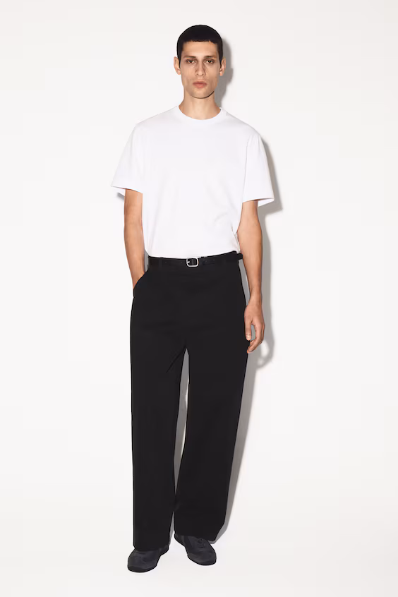 Футболка из интерлока с круглым вырезом h&m