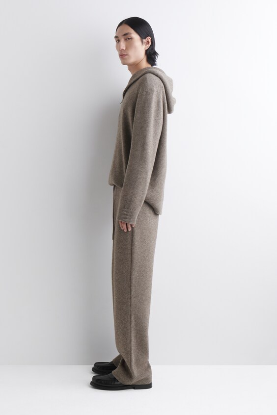 Свитер с молнией и капюшоном из мериносовой шерсти и яка