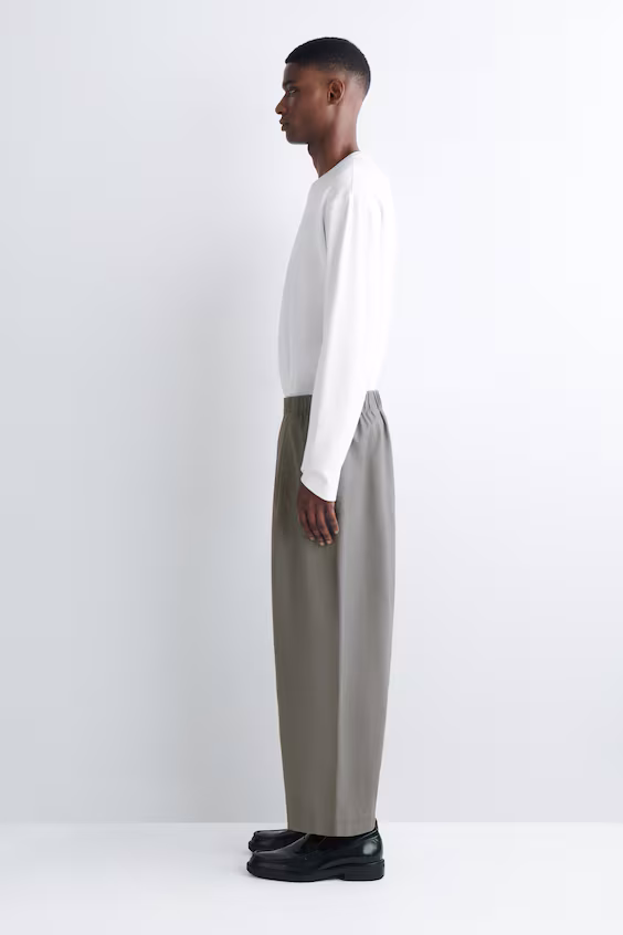 Брюки из хлопка укороченные с шаровидной набивной ногой