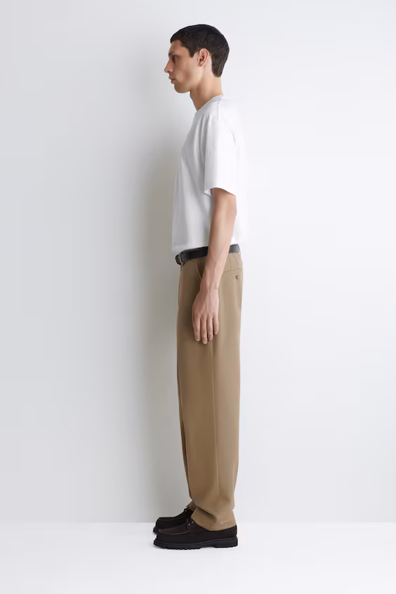 Хлопковые брюки-чино с прямым кроем