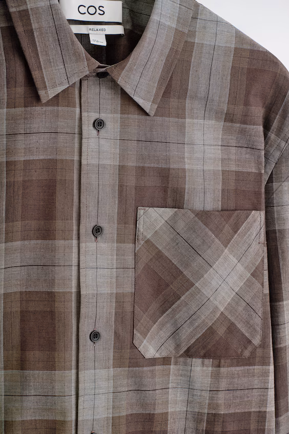 Рубашка из хлопка с начесом в клетку