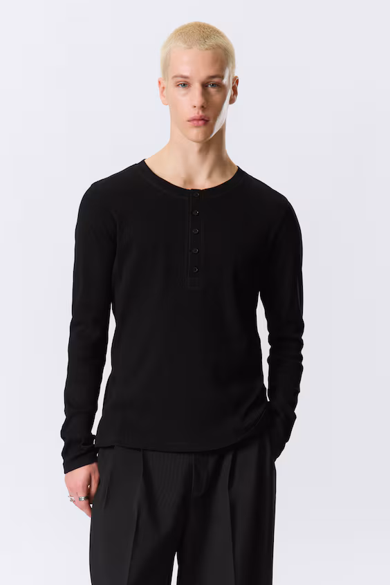 Футболка henley с длинным рукавом