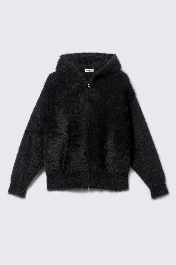 Плюшевая куртка на молнии с квадратным кроем