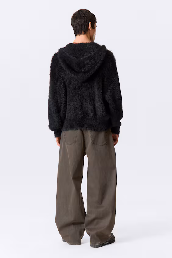Плюшевая куртка на молнии с квадратным кроем