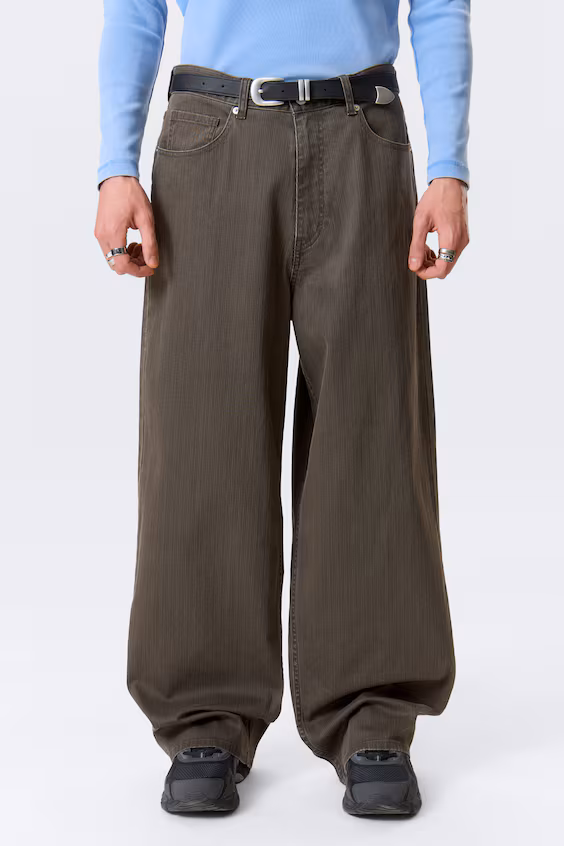 Широкие структурированные брюки astro средней посадки