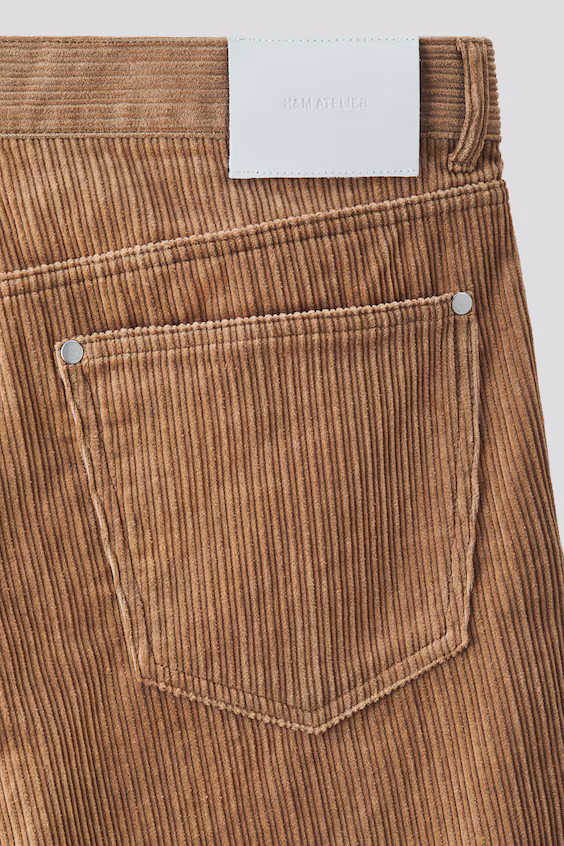 Брюки с 5 карманами из бархатистой ткани