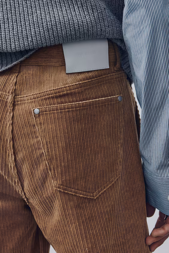 Брюки с 5 карманами из бархатистой ткани