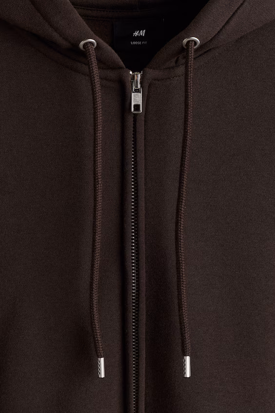 Худи свободного кроя с капюшоном и молнией