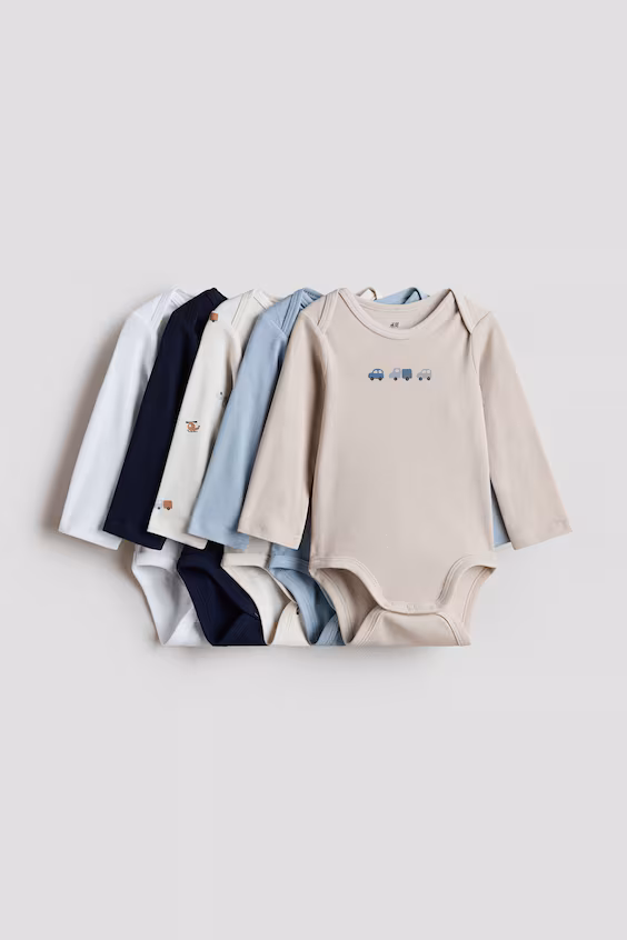 Набор из 5 боди с длинными рукавами