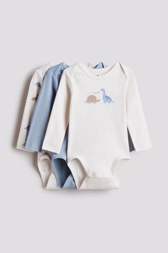 Набор из 3 боди из принтованного джерси