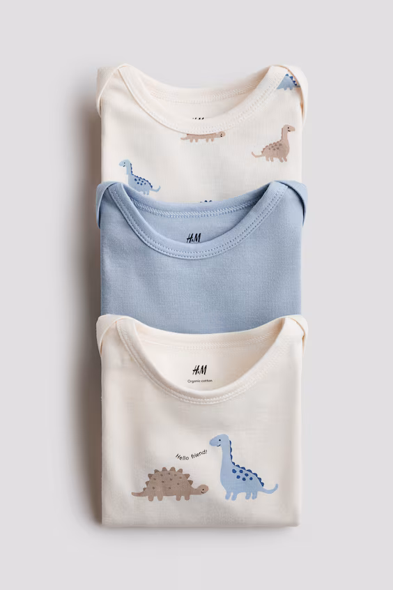 Набор из 3 боди из принтованного джерси