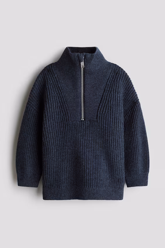 Свитер с застежкой на половину из шерстяной смеси