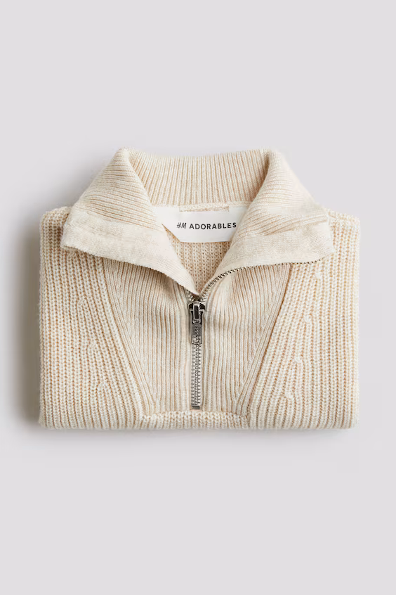 Свитер с застежкой на половину из шерстяной смеси