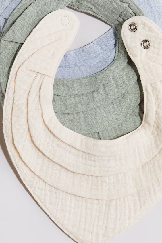 Набор из 3 слюнявчиков из муслина из хлопка