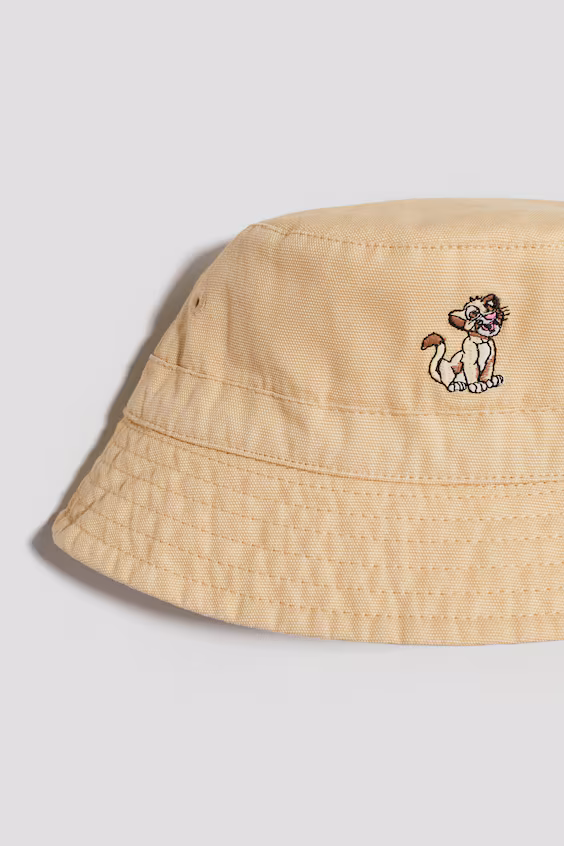 Шляпа-ведро из хлопка с вышитыми деталями
