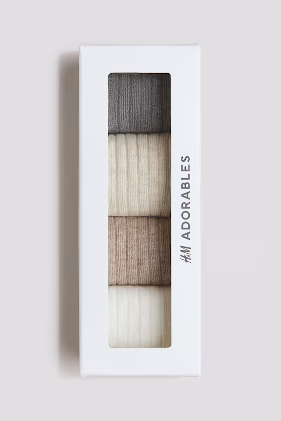 Набор из 4 пар носков в рубчике