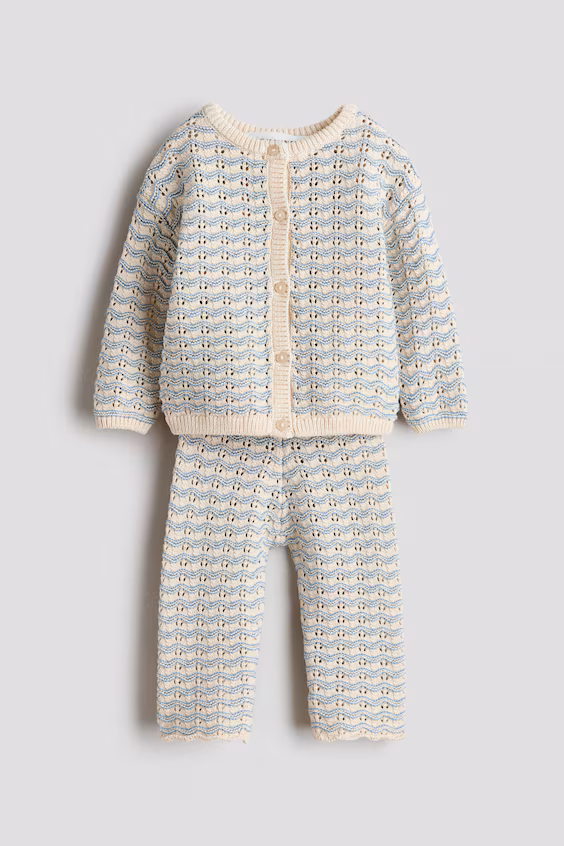 Комплект из 2 изделий из хлопковой ткани pointelle