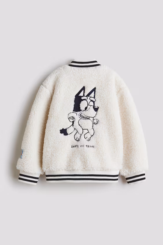 Плюшевая бейсбольная куртка