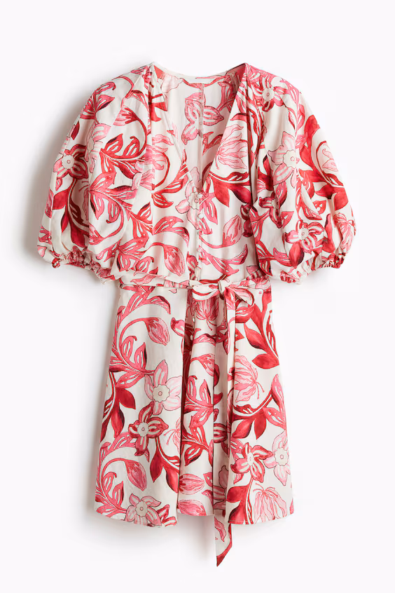 Платье из хлопка с завязкой