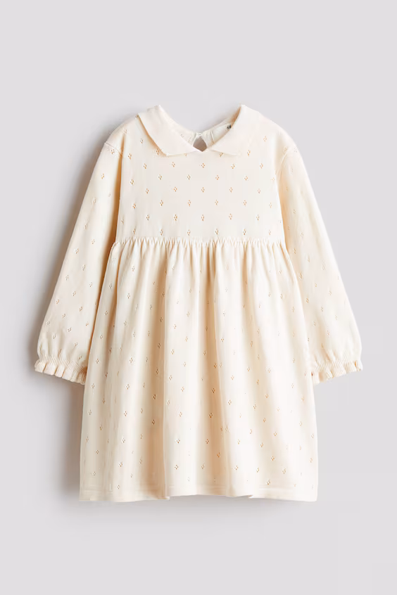 Платье с воротником из прозрачной вязаной ткани