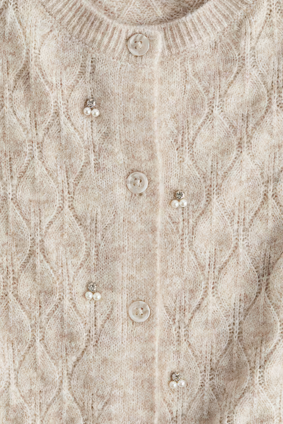 Кардиган из перфорированного трикотажа с узорами