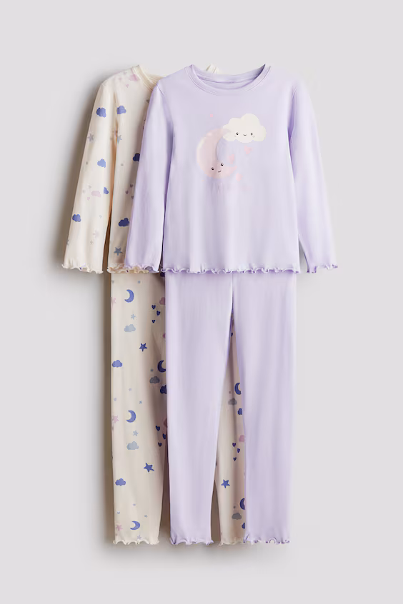 Набор из 2 пижам из джерси