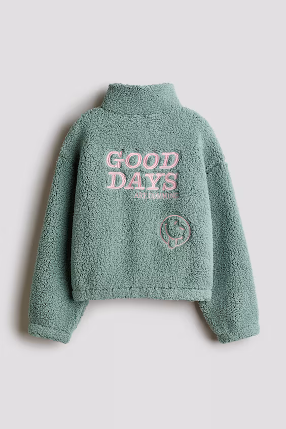 Плюшевый пиджак с принтом