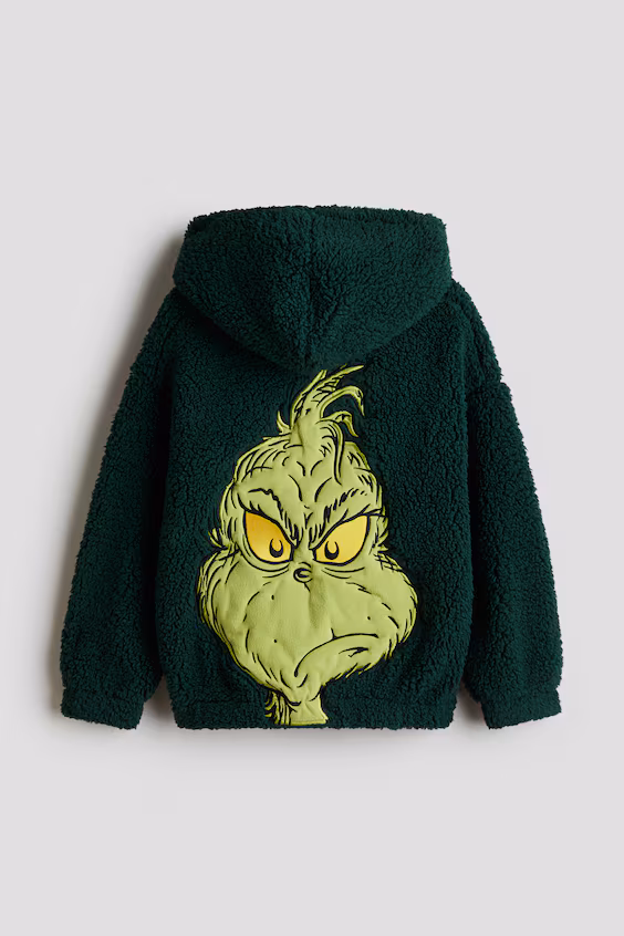 Худи из мехового флиса с рисунком