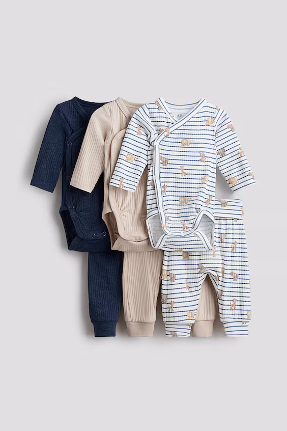 Набор из 3 боди и 3 брюк