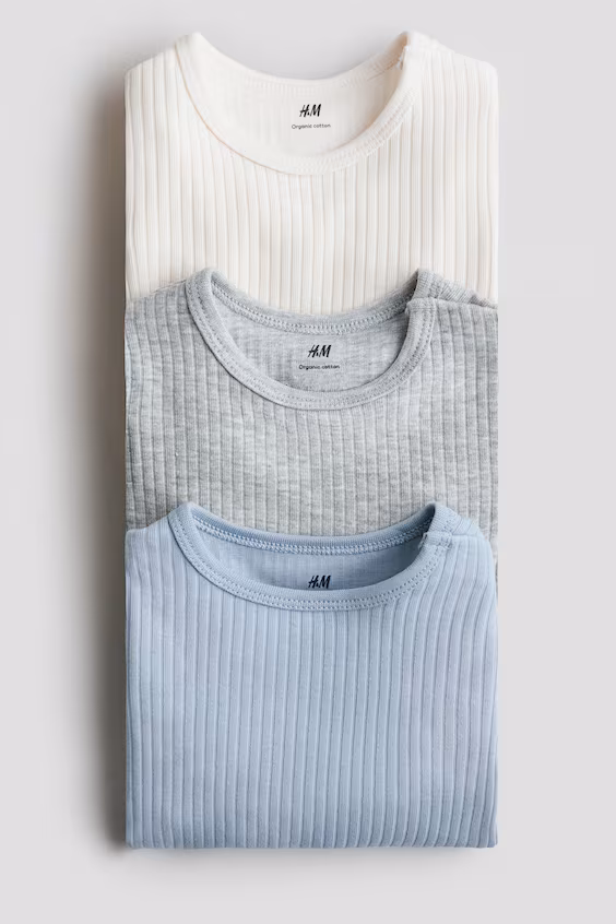 Набор из 3 рубчиковых боди