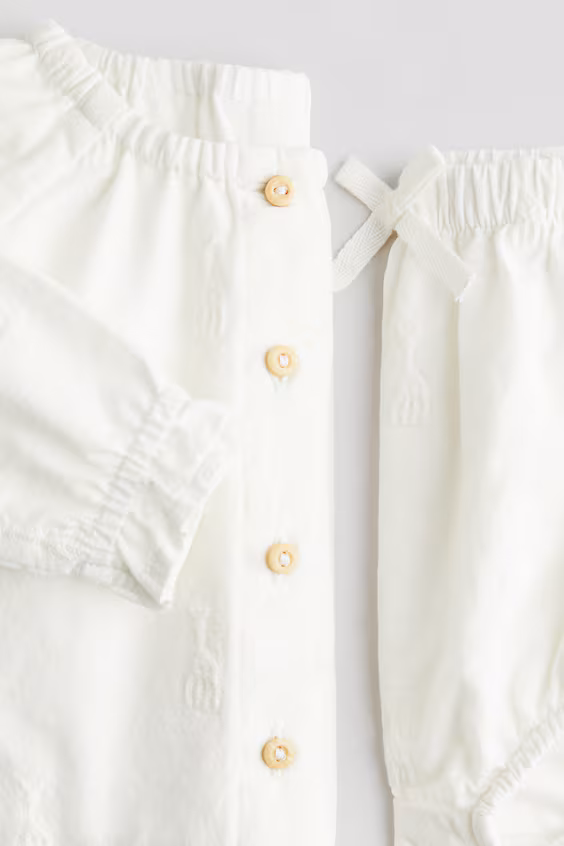 Комплект из 2 предметов хлопка с вышивкой