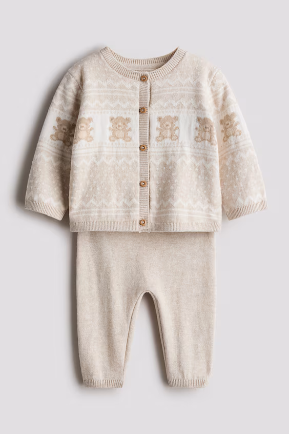 Набор из 2 предметов из хлопковой вязаной ткани