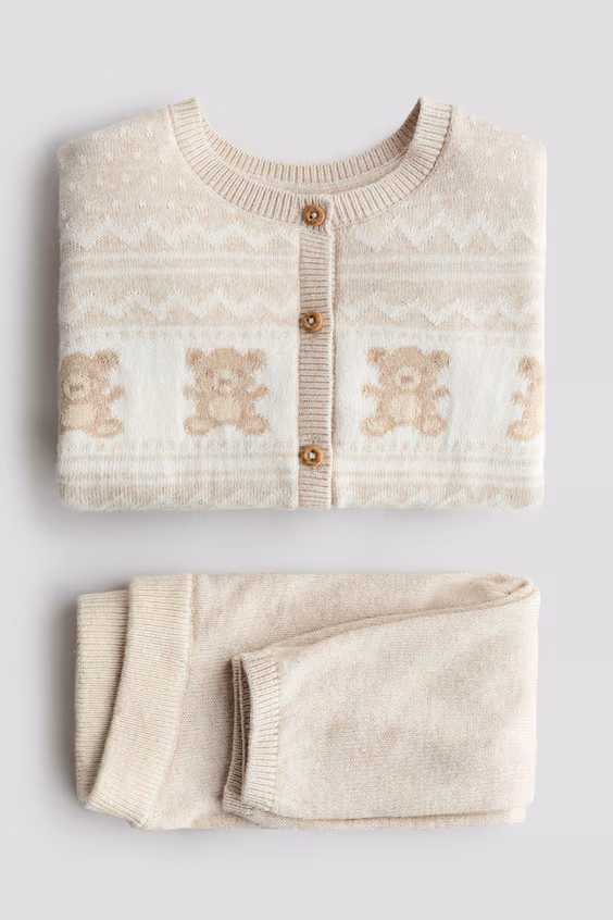 Набор из 2 предметов из хлопковой вязаной ткани