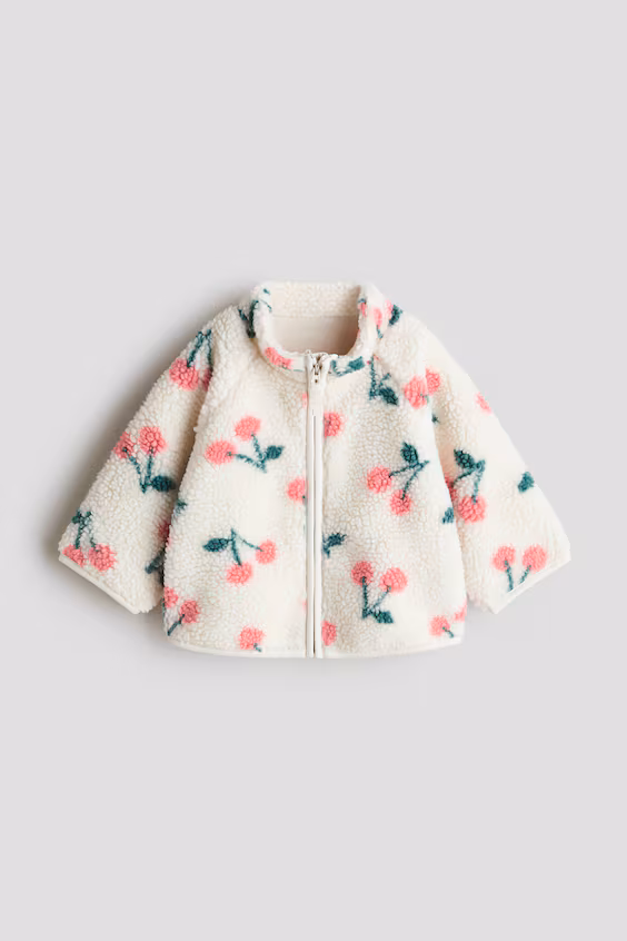 Плюшевое пальто с узором