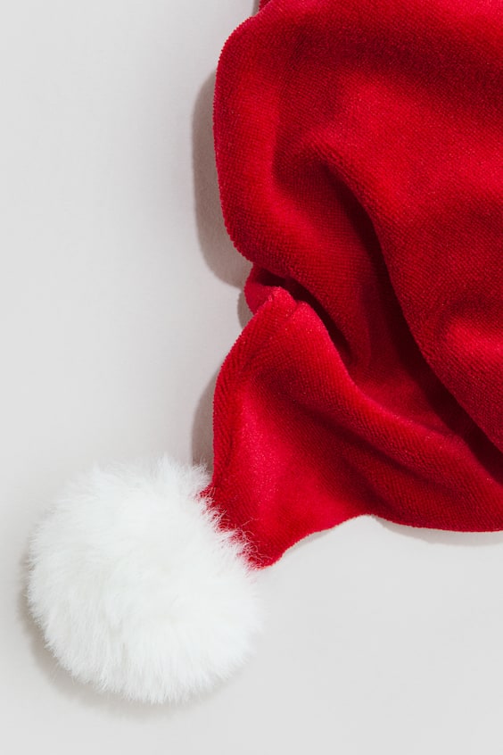 Шапка санта-клауса из вельвета